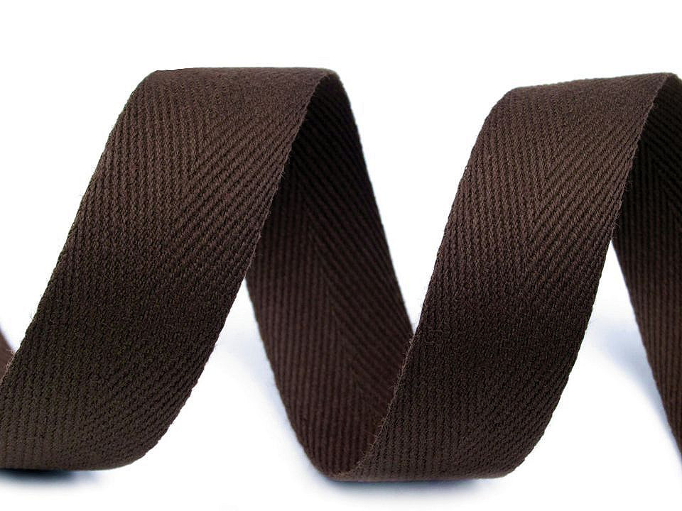 Bandă din bumbac herringbone, lățime 25 mm - Gri neutral (50 Metri)