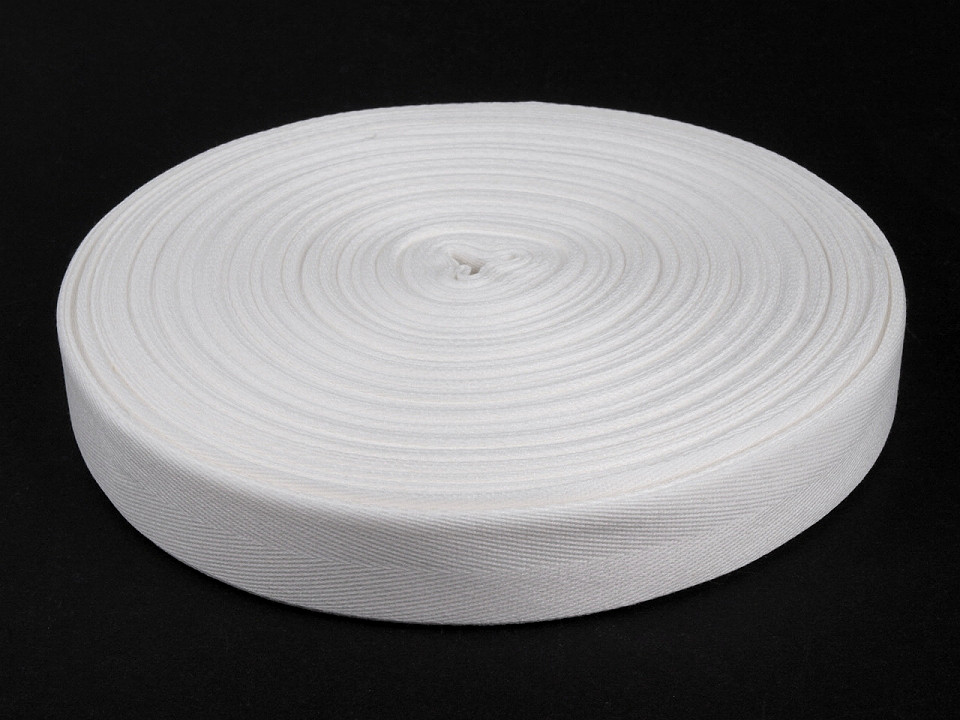 Bandă din bumbac herringbone, lățime 30 mm - Roșu granat (50 Metri)