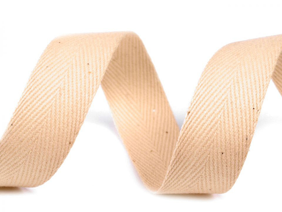 Bandă din bumbac herringbone, lățime 30 mm - Roșu granat (50 Metri)