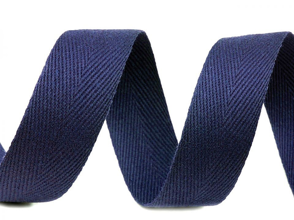 Bandă din bumbac herringbone, lățime 30 mm - Roșu granat (50 Metri)