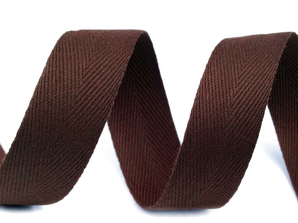 Bandă din bumbac herringbone, lățime 30 mm - Roșu granat (50 Metri)