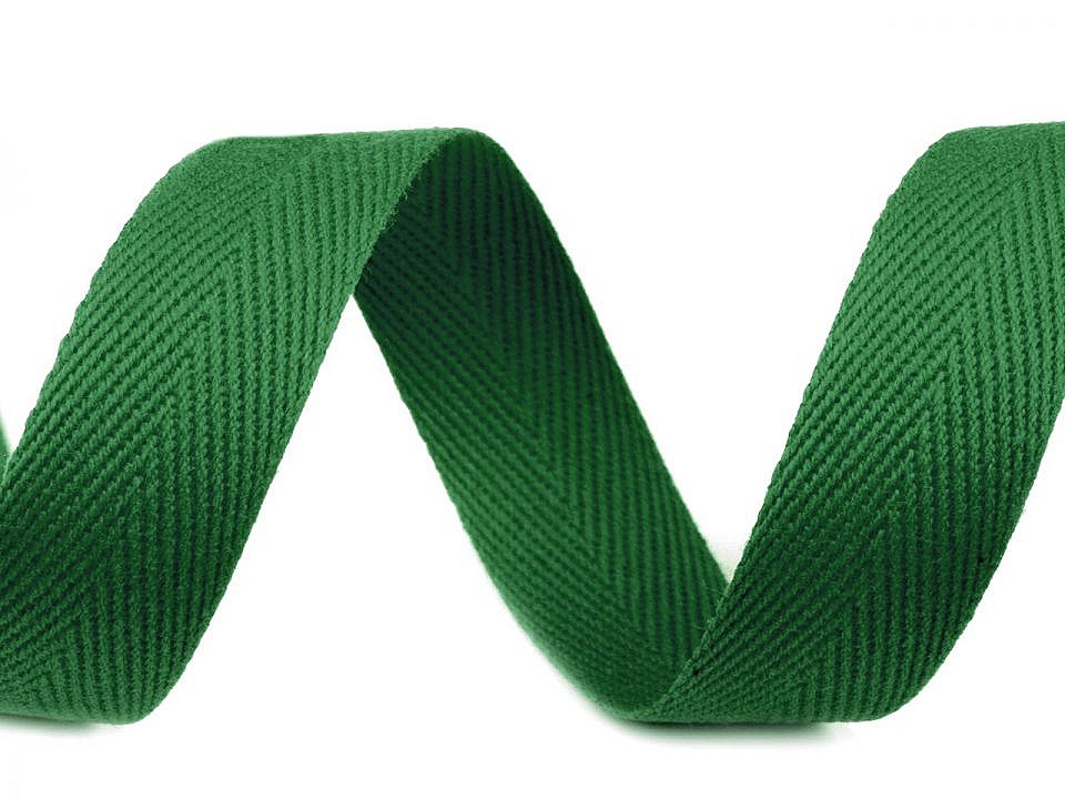 Bandă din bumbac herringbone, lățime 30 mm - Roșu granat (50 Metri)