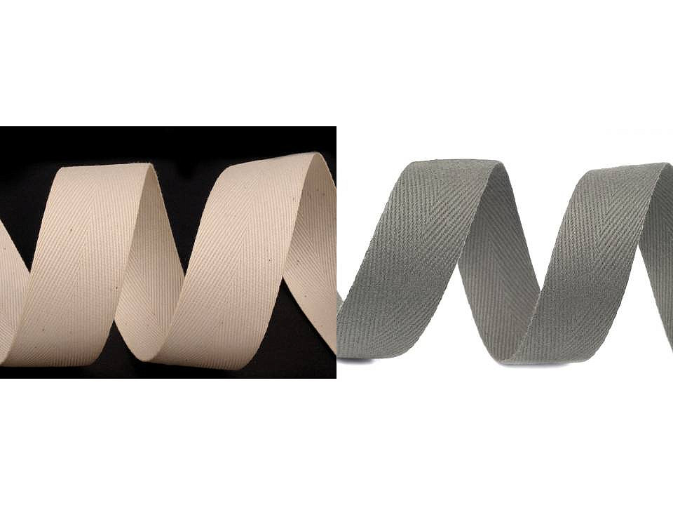 Bandă din bumbac herringbone, lățime 30 mm - Roșu granat (50 Metri)