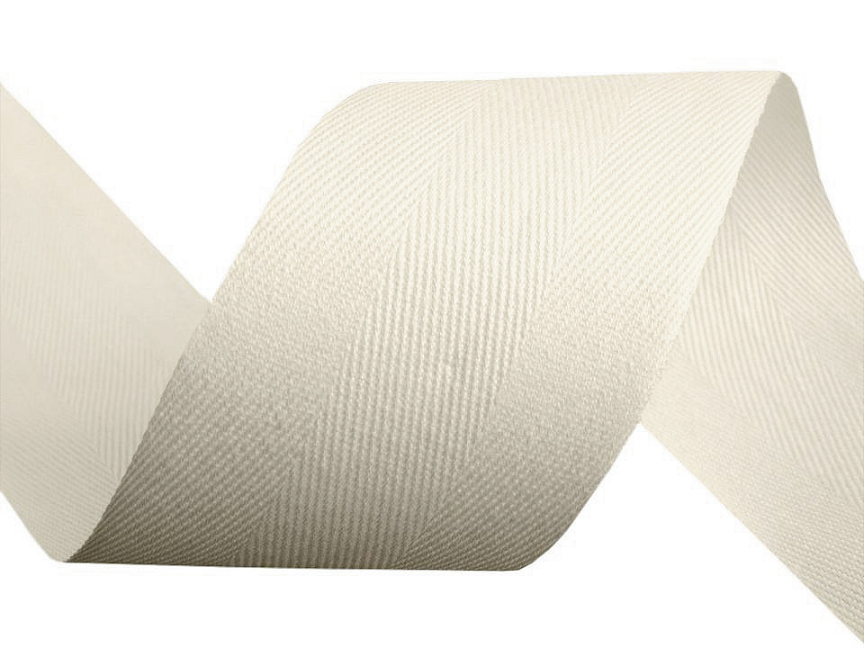 Bandă din bumbac herringbone, lățime 40 mm - Albastru parizian (50 Metri)