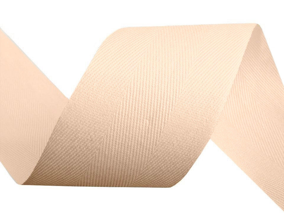 Bandă din bumbac herringbone, lățime 40 mm - Albastru parizian (50 Metri)