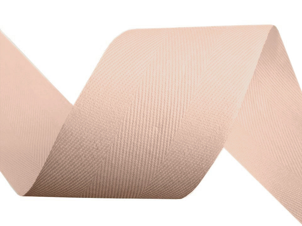 Bandă din bumbac herringbone, lățime 40 mm - Albastru parizian (50 Metri)