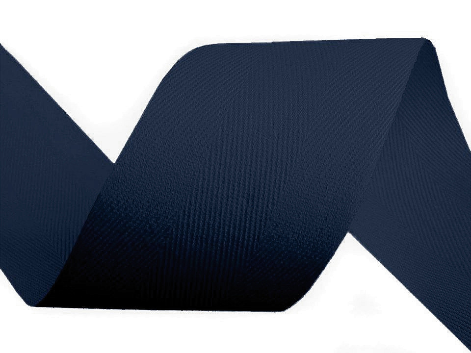 Bandă din bumbac herringbone, lățime 40 mm - Albastru parizian (50 Metri)