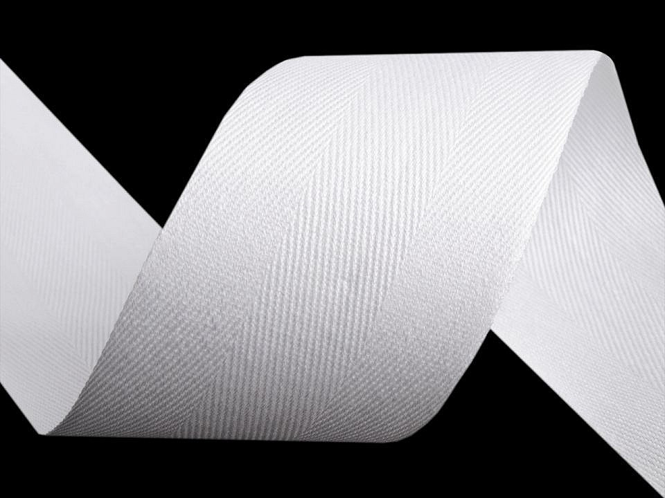 Bandă din bumbac herringbone, lățime 40 mm - Albastru parizian (50 Metri)