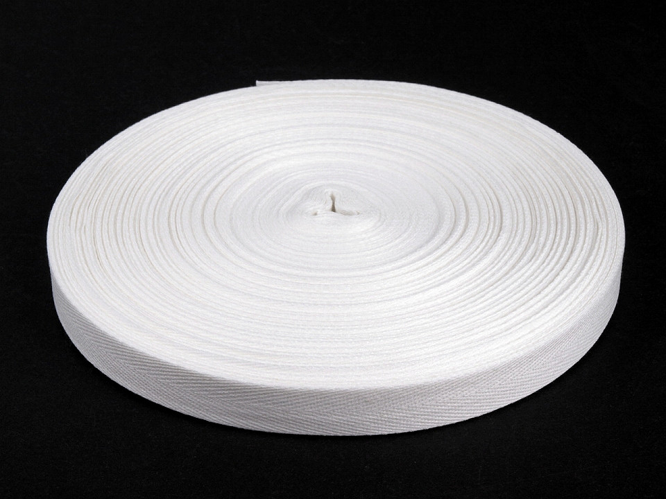 Bandă din bumbac herringbone, lățime 14 mm - Albastru berlin (50 Metri)