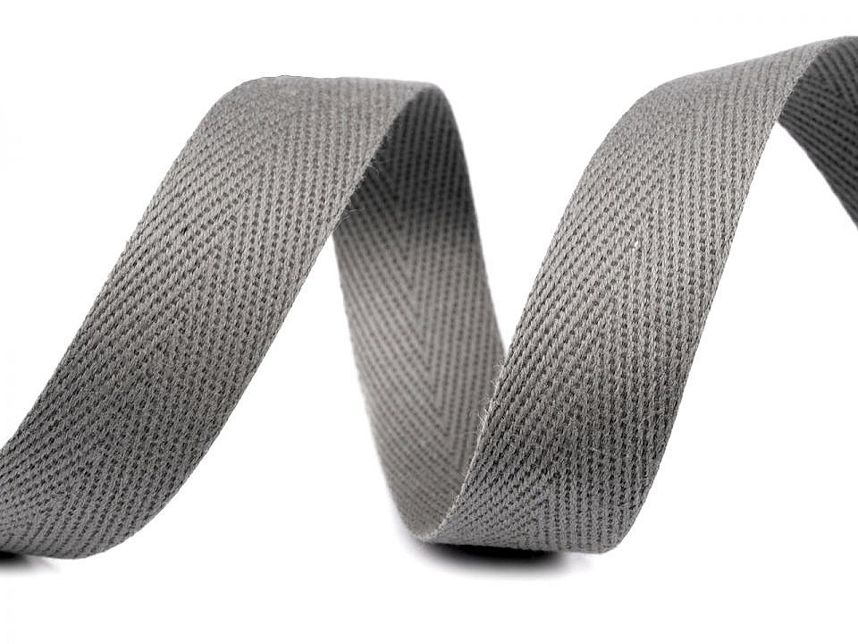 Bandă din bumbac herringbone, lățime 14 mm - Albastru berlin (50 Metri)