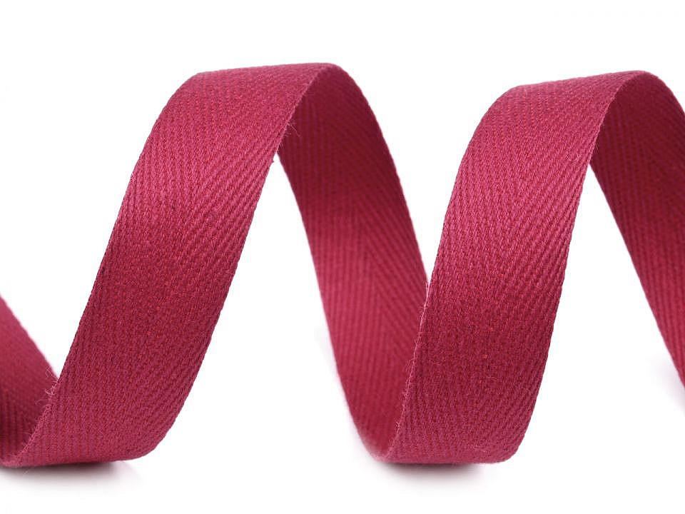 Bandă din bumbac herringbone, lățime 14 mm - Albastru berlin (50 Metri)