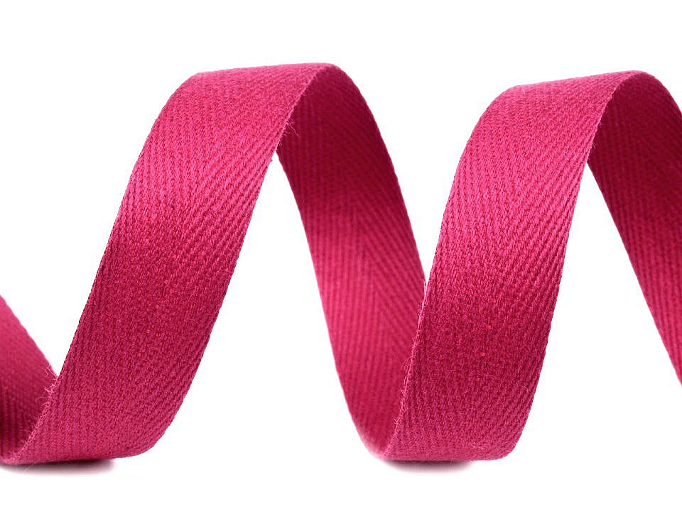 Bandă din bumbac herringbone, lățime 14 mm - Albastru berlin (50 Metri)