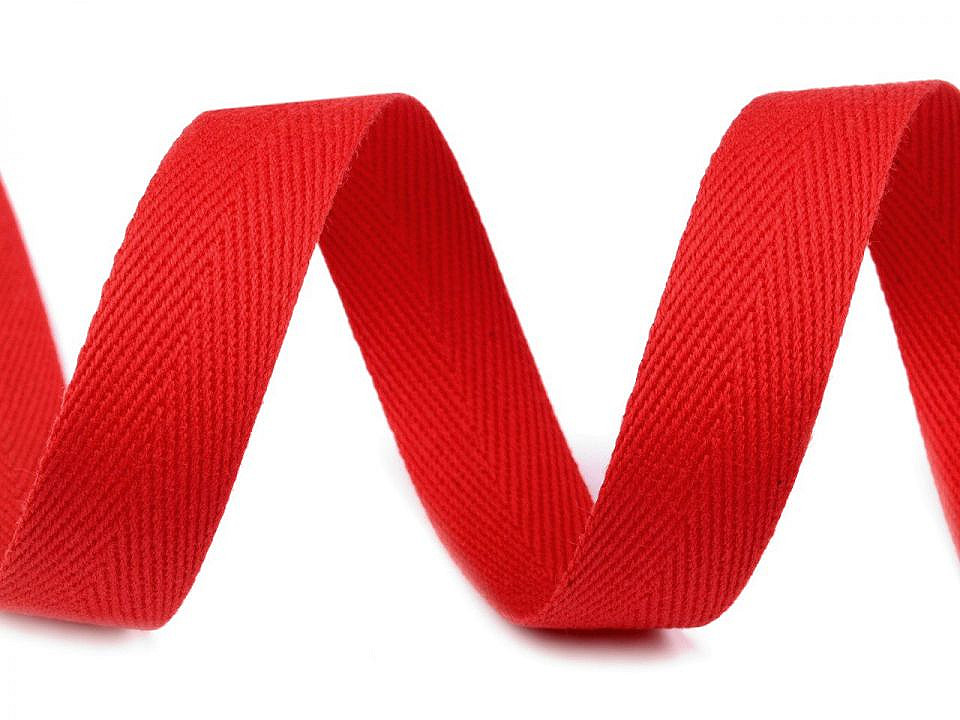 Bandă din bumbac herringbone, lățime 14 mm - Albastru berlin (50 Metri)