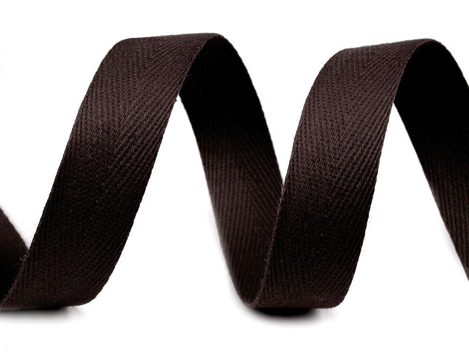 Bandă din bumbac herringbone, lățime 14 mm - Albastru berlin (50 Metri)