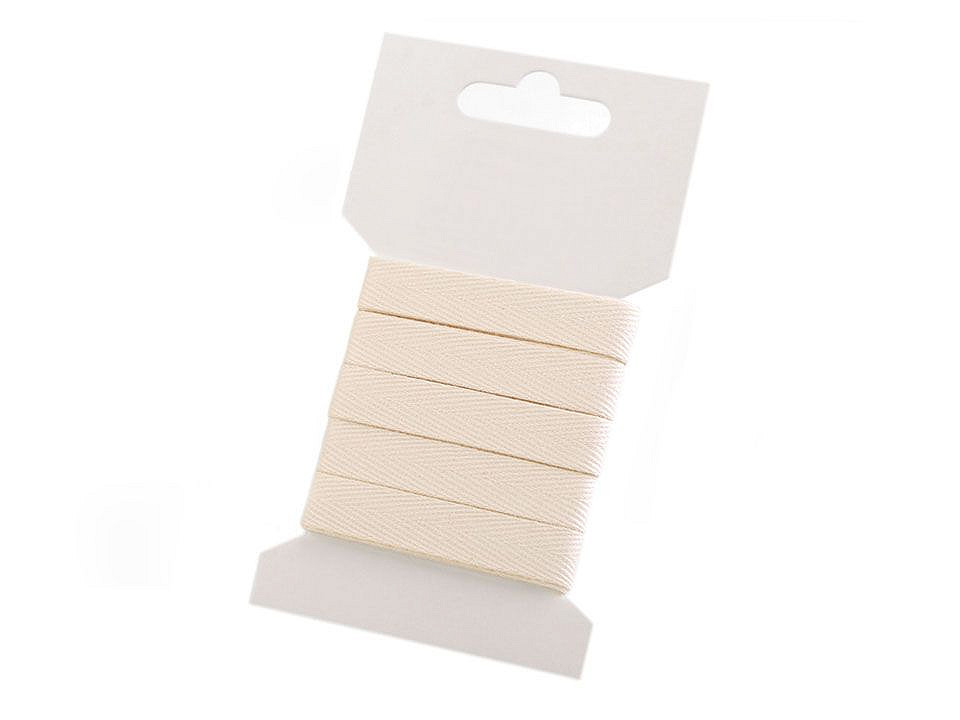 Bandă bumbac, lățime 10 mm - Ecru deschis (1 Card)