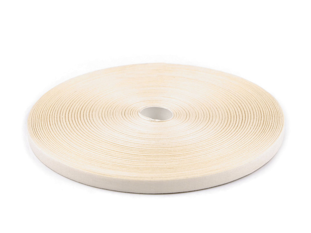 Panglică din bumbac/pânză lățime 10 mm - Alb (1 Metru)