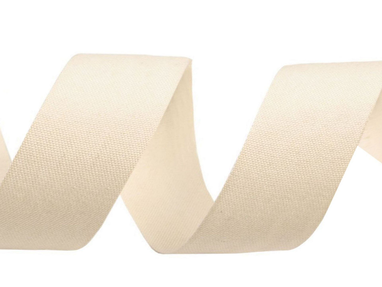 Panglică din bumbac lățime 35 mm - Ecru deschis (1 Metru)