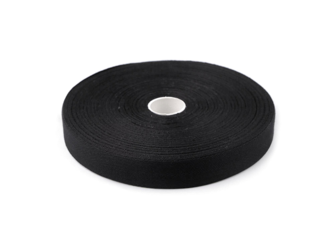 Bandă din bumbac herringbone, lățime 20 mm - Alb (45 Metri)