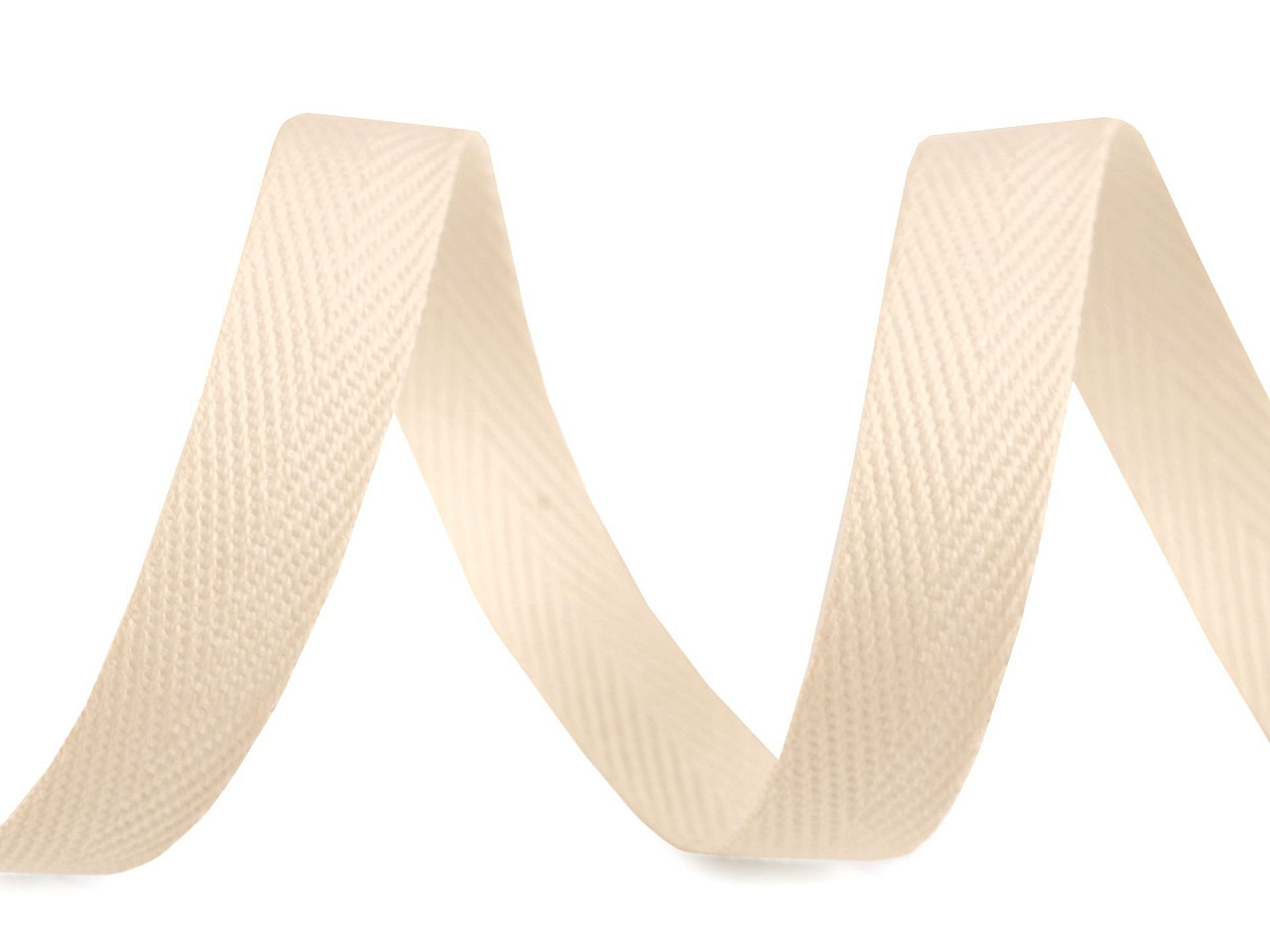 Bandă din bumbac herringbone, 10 mm - Negru (45 Metri)