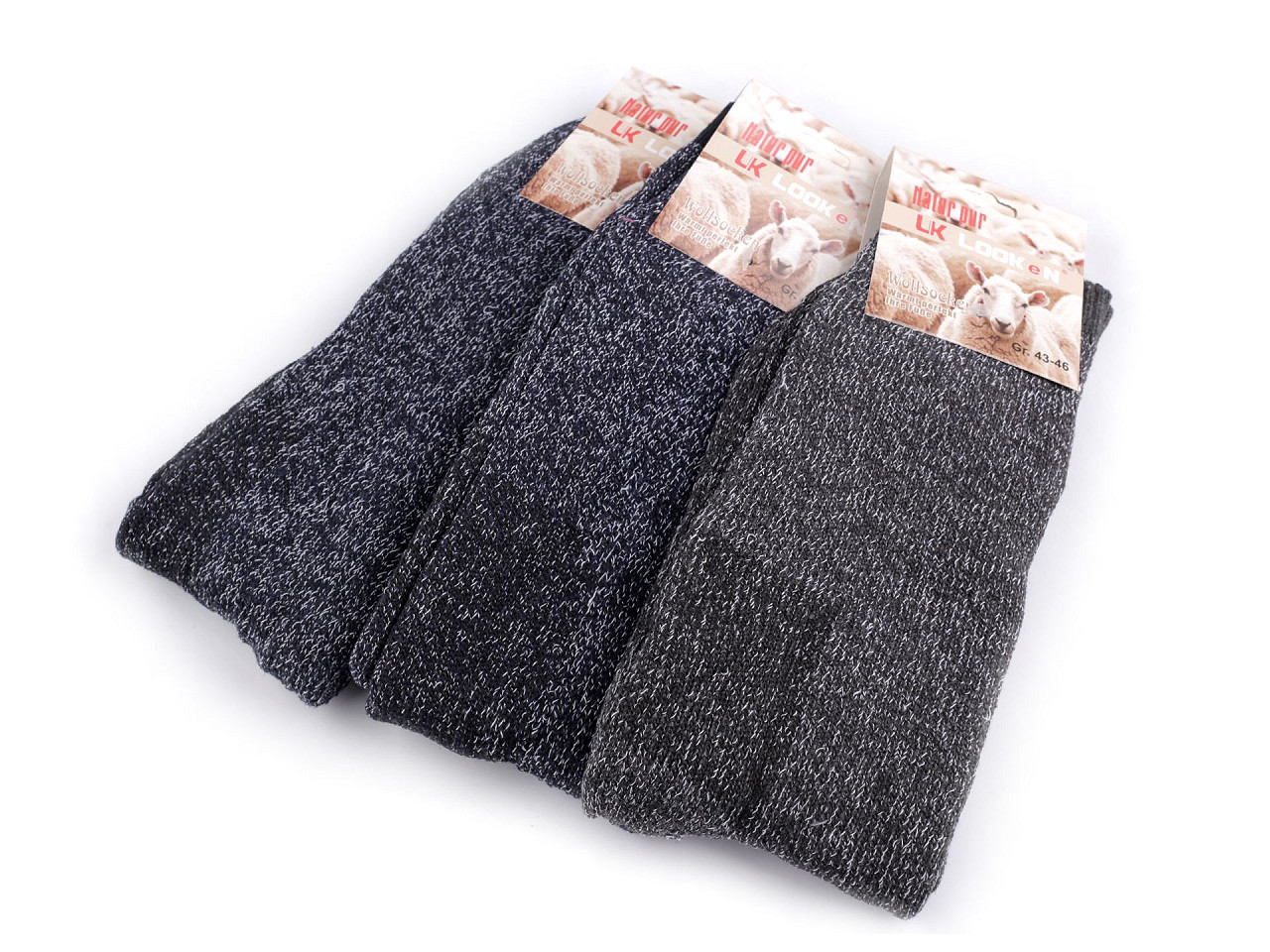 Șosete de lână pentru bărbați, lungi - Mix (3 Perechi) Șosete de lână pentru bărbați, lungi - Mix (3 Perechi)