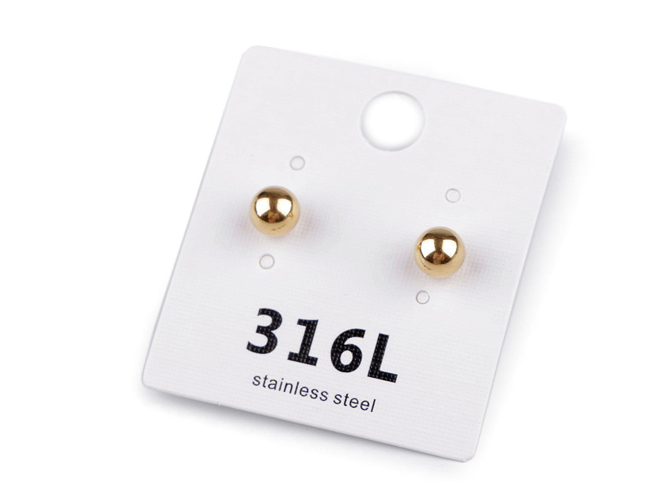 Cercei din oțel inoxidabil - bile lucioase - Argintiu (1 Pereche)