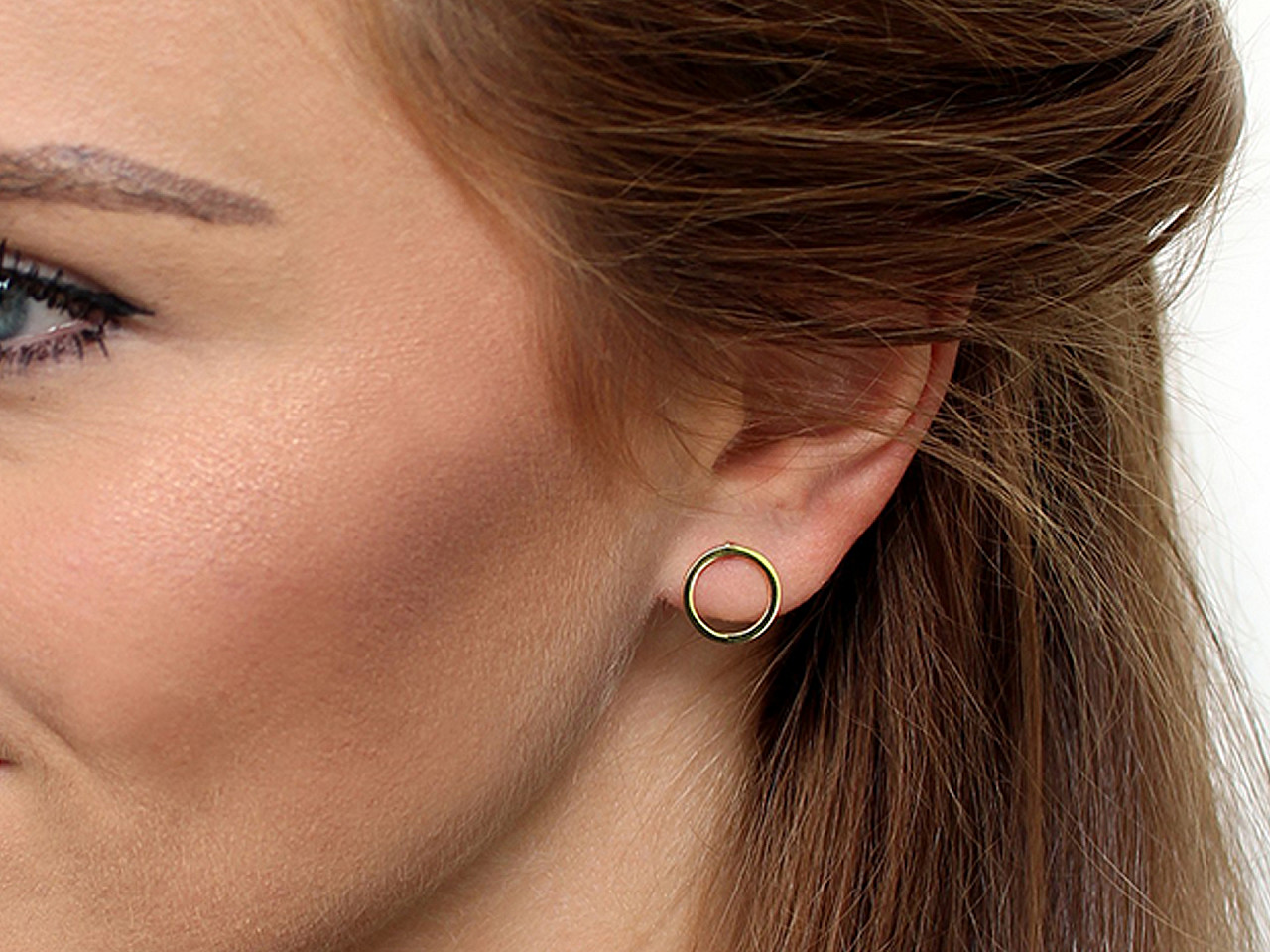 Cercei din oțel inoxidabil - cercuri lucioase - Auriu (1 Pereche)