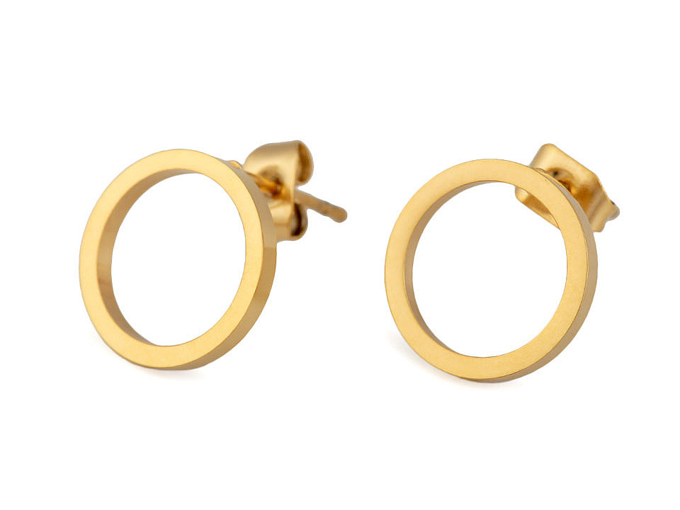 Cercei din oțel inoxidabil - cercuri lucioase - Auriu (1 Pereche)