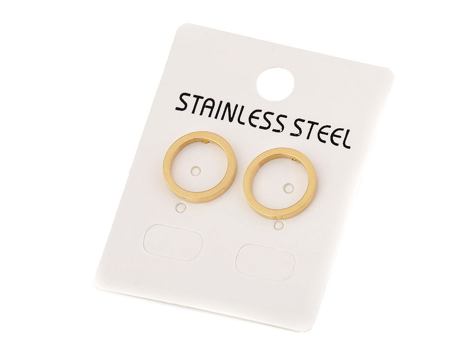 Cercei din oțel inoxidabil - cercuri lucioase - Auriu (1 Pereche)
