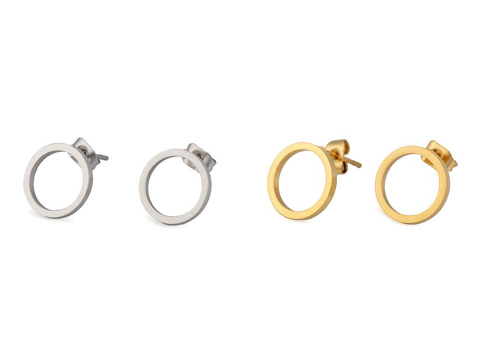 Cercei din oțel inoxidabil - cercuri lucioase - Auriu (1 Pereche)