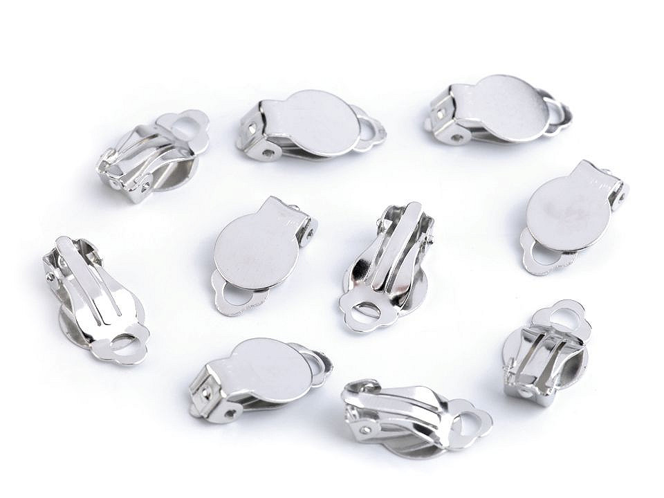 Bază cercei cu clips, 10x18 mm - Platinum (10 Bucăți)