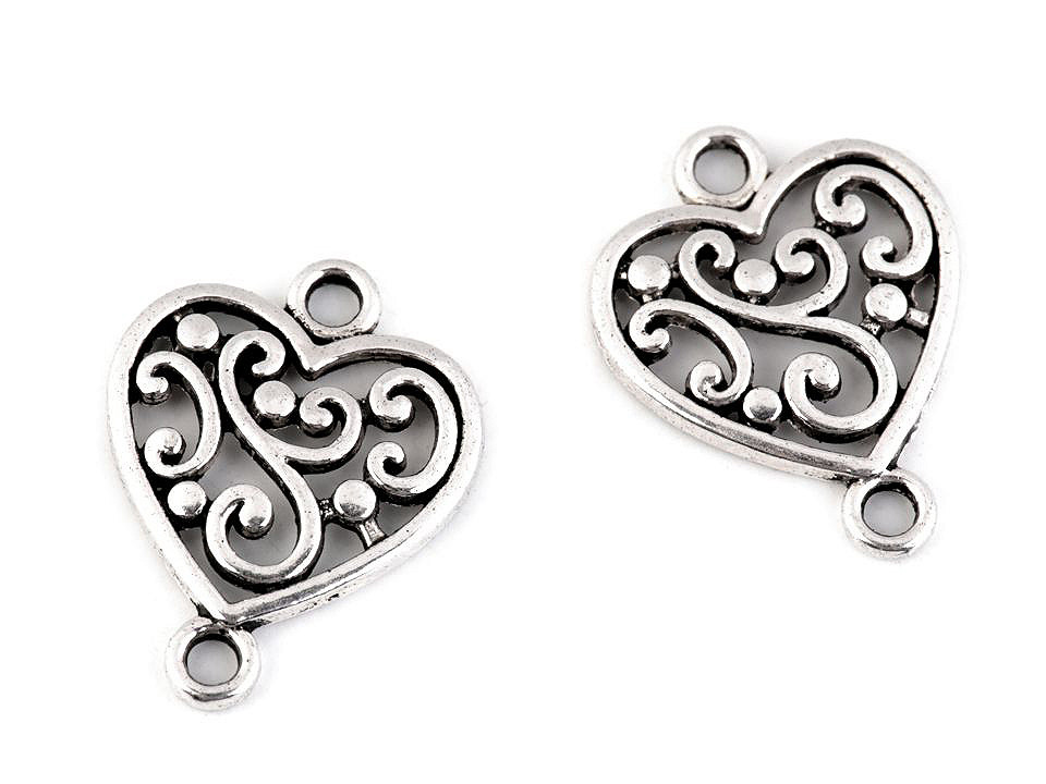 Ornamente metalice filigran - fluture, mandala, inimă, pom - Platinum (5 Bucăți)