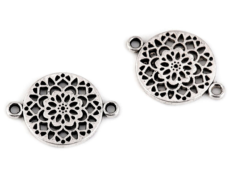 Ornamente metalice filigran - fluture, mandala, inimă, pom - Platinum (5 Bucăți)