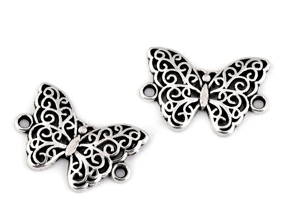 Ornamente metalice filigran - fluture, mandala, inimă, pom - Platinum (5 Bucăți)