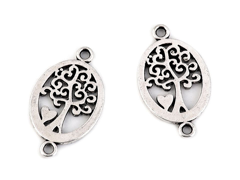 Ornamente metalice filigran - fluture, mandala, inimă, pom - Platinum (5 Bucăți)