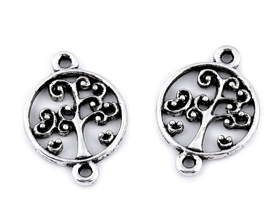 Ornamente metalice filigran - fluture, mandala, inimă, pom - Platinum (5 Bucăți)