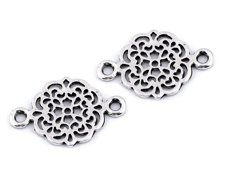 Ornamente metalice filigran - fluture, mandala, inimă, pom - Platinum (5 Bucăți)