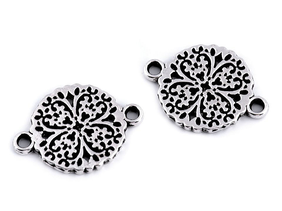 Ornamente metalice filigran - fluture, mandala, inimă, pom - Platinum (5 Bucăți)