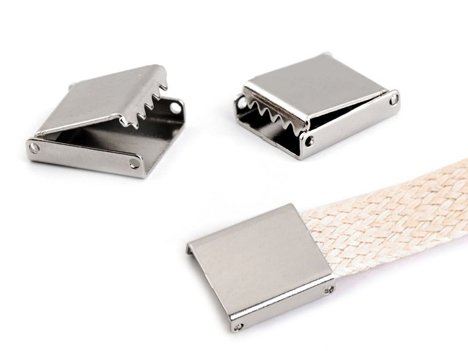 Terminație șnur plat, 10 mm - Platinum (10 Bucăți)