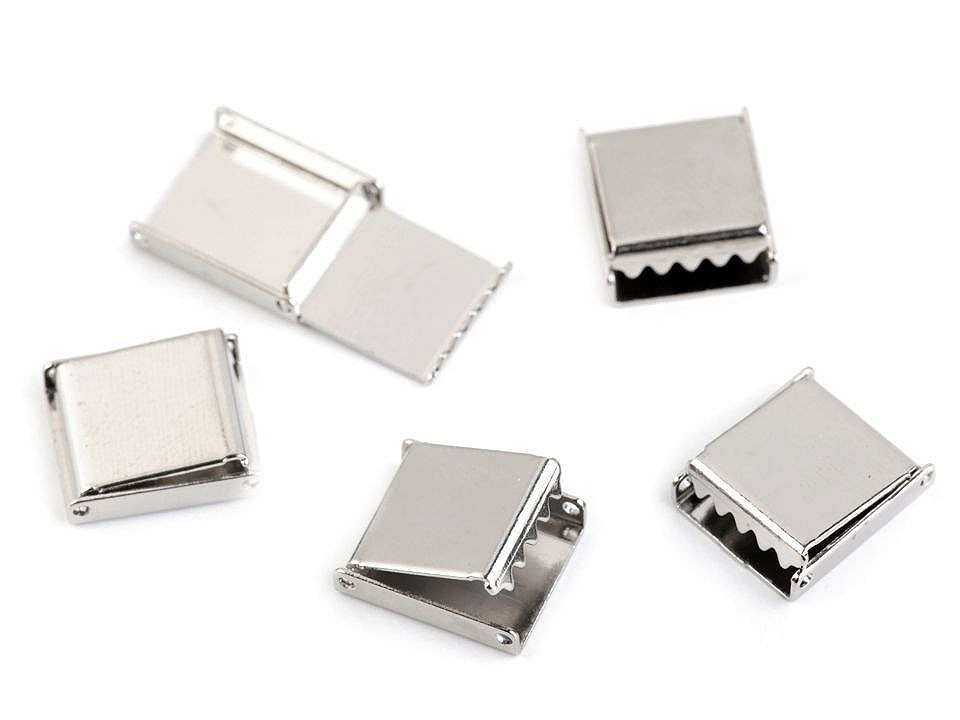 Terminație șnur plat, 10 mm - Platinum (10 Bucăți)