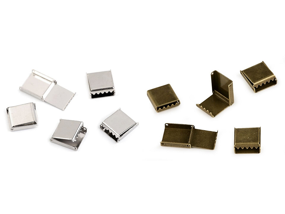 Terminație șnur plat, 10 mm - Platinum (10 Bucăți)