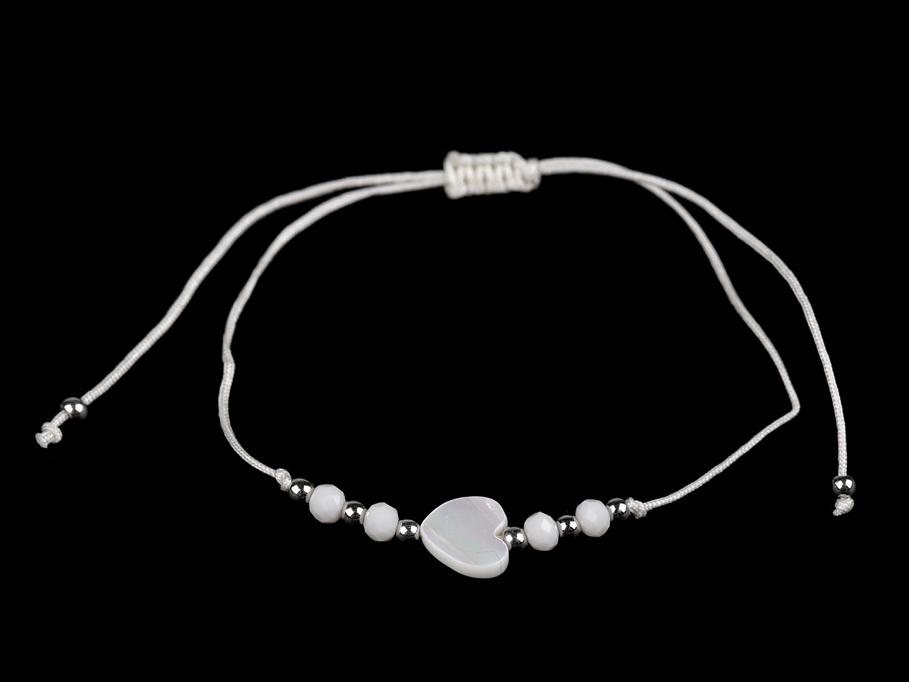 Brățară shamballa inimă - Albastru deschis (1 Bucată)