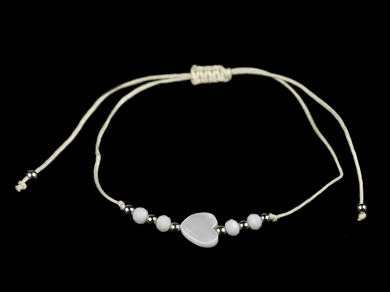 Brățară shamballa inimă - Albastru deschis (1 Bucată)