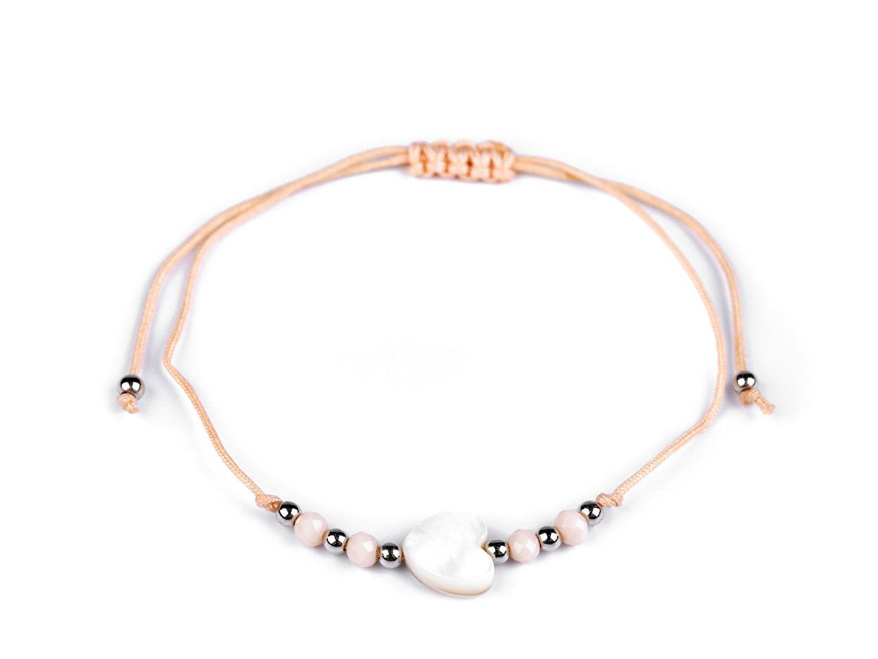 Brățară shamballa inimă - Albastru deschis (1 Bucată)