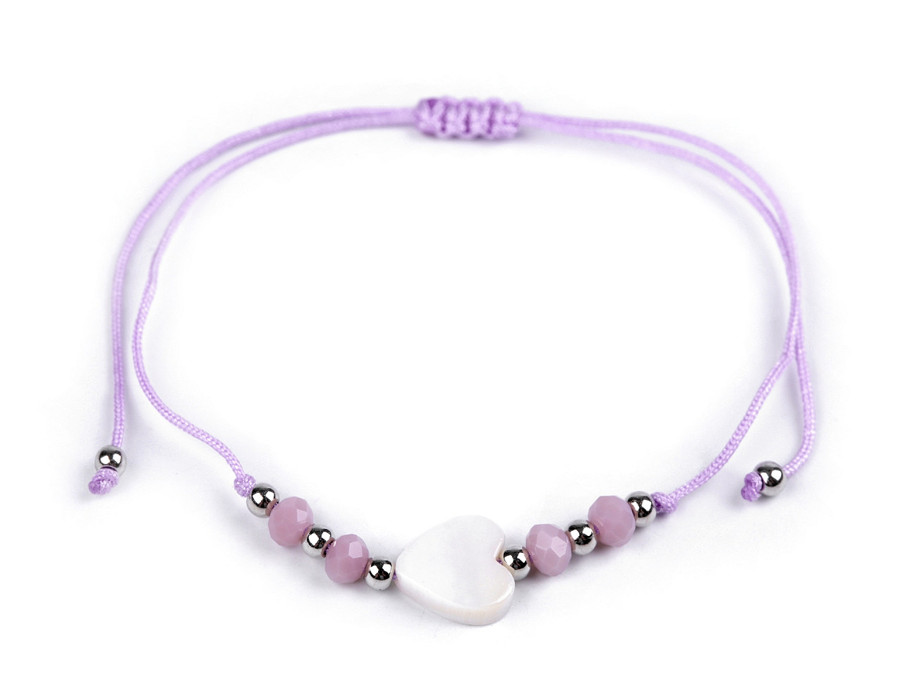 Brățară shamballa inimă - Albastru deschis (1 Bucată)