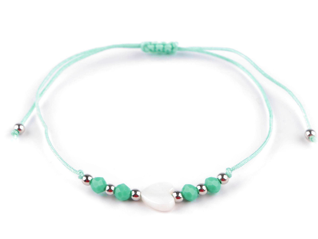 Brățară shamballa inimă - Albastru deschis (1 Bucată)