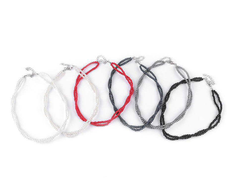 Colier perle - Roșu (1 Bucată)