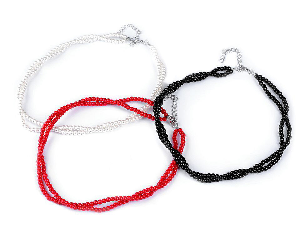 Colier perle - Roșu (1 Bucată)