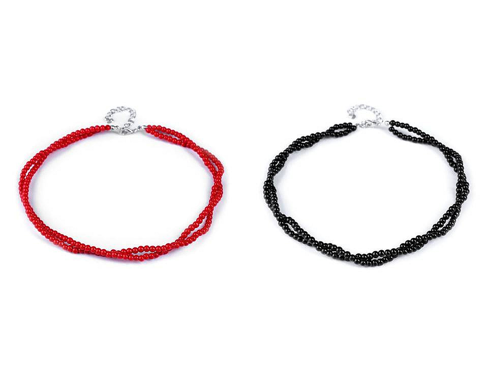 Colier perle - Roșu (1 Bucată)