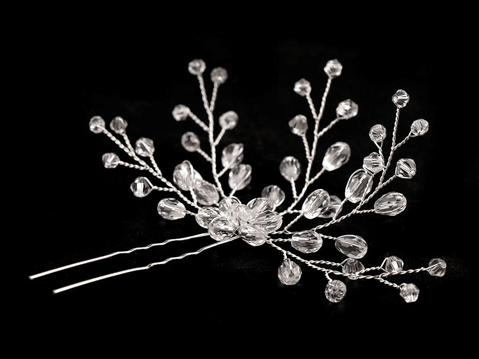 Ac de păr cu strasuri - Cristal (1 Bucată)