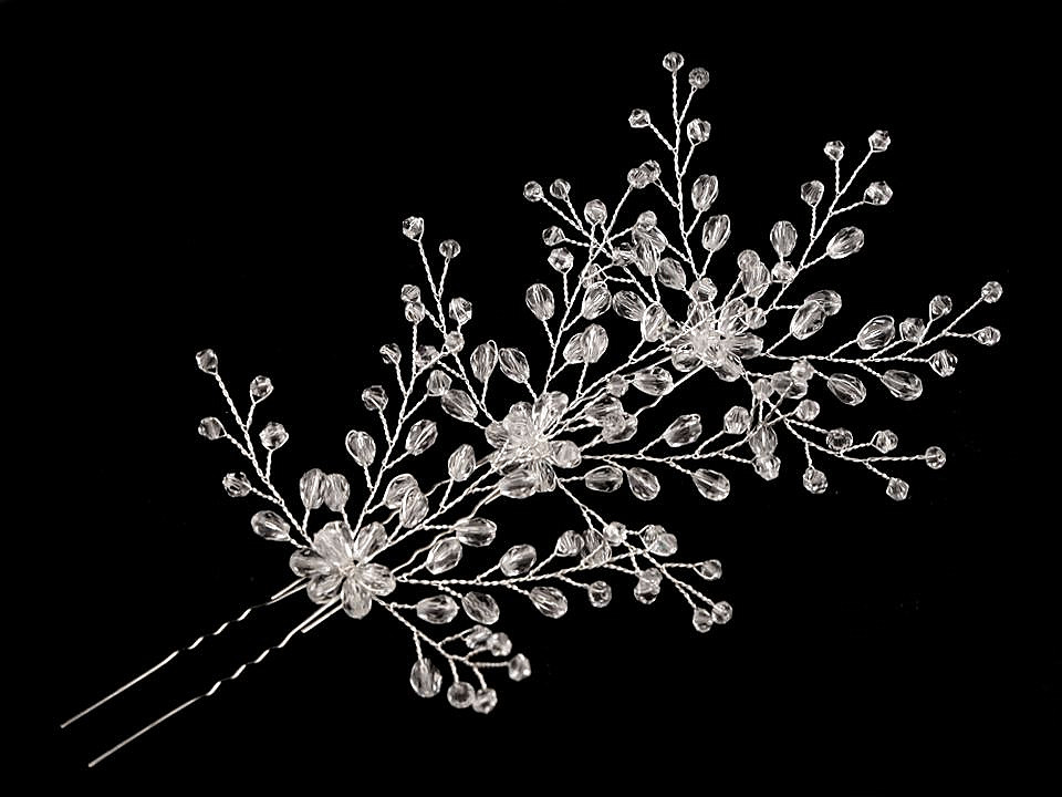 Ac de păr cu strasuri - Cristal (1 Bucată)